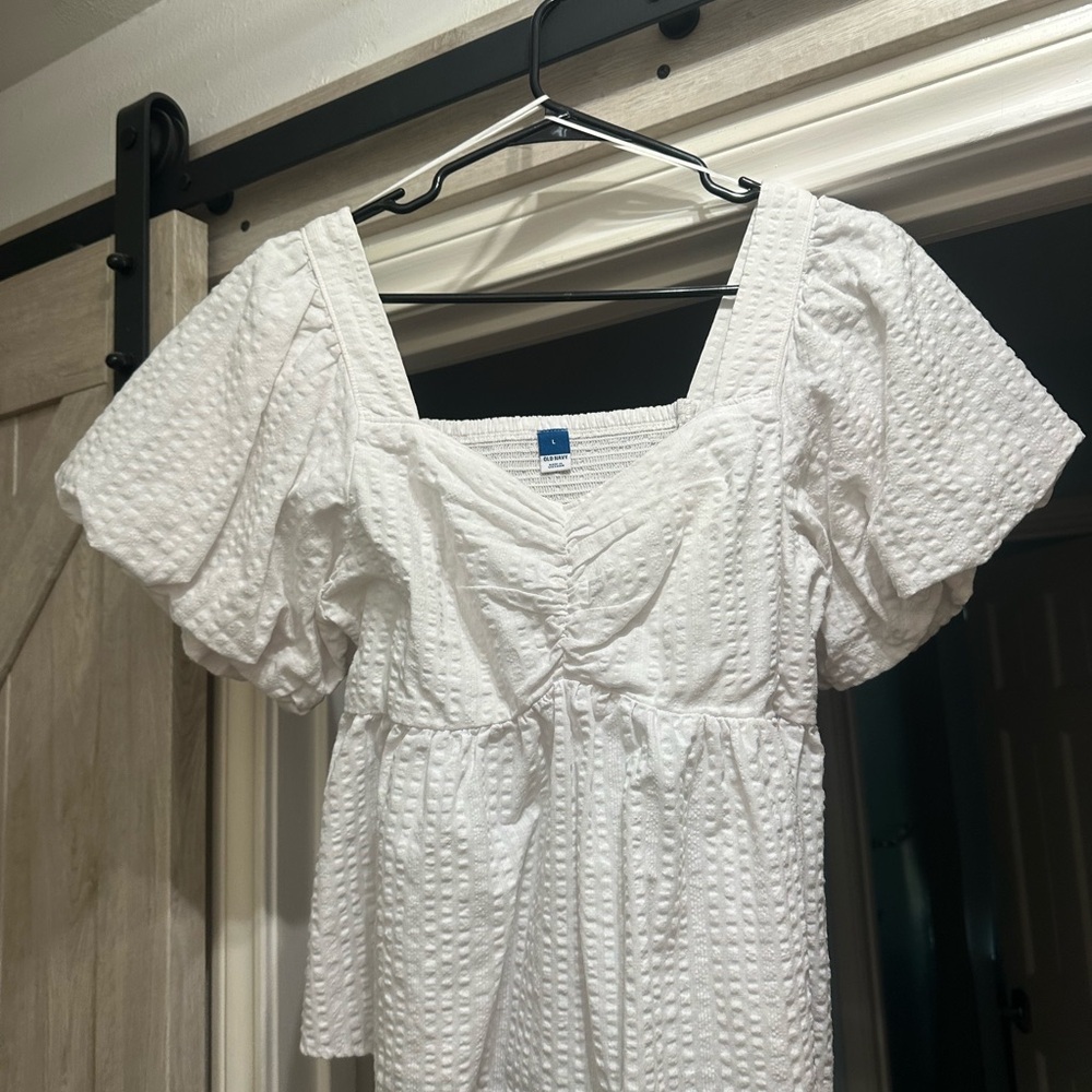Old Navy White Textured Blouse